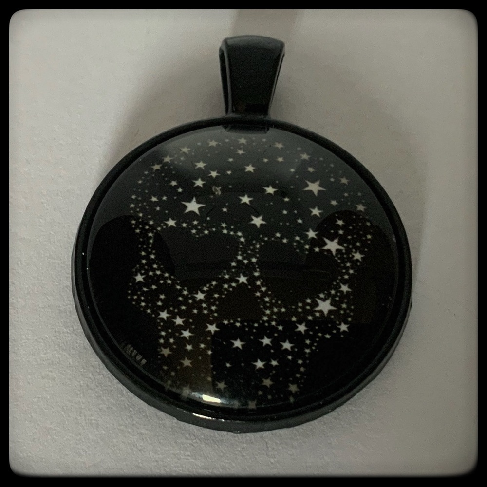 🆕 ✅ GLASS CABOCHON BLACK CHAIN NECKLACE